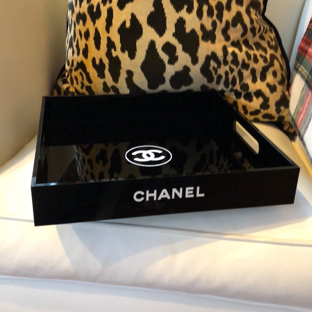 Chanel Black Acrylic Vanity/Coffee Table Tray